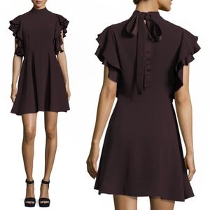 Cinq a Sept Reina Dress Ruffle Sleeve Tiered 1577